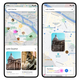 Two screenshots of the new features on Google Maps